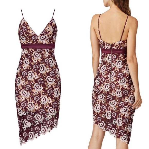 BARDOT Floral Guipure Crochet Lace Sleeveless V-Neck Empire Waist Sheath Dress 2 - Picture 11 of 11